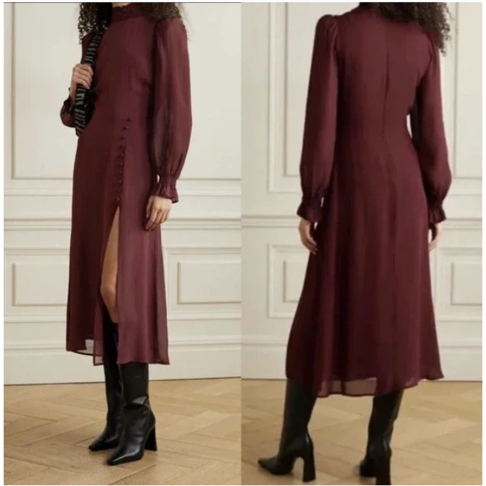 Reformation Burgundy Midi Dress